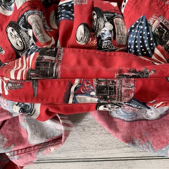 North River Hot Rod USA Stars & Stripes Short Sleeve Button Up Shirt - Picture 11 of 11